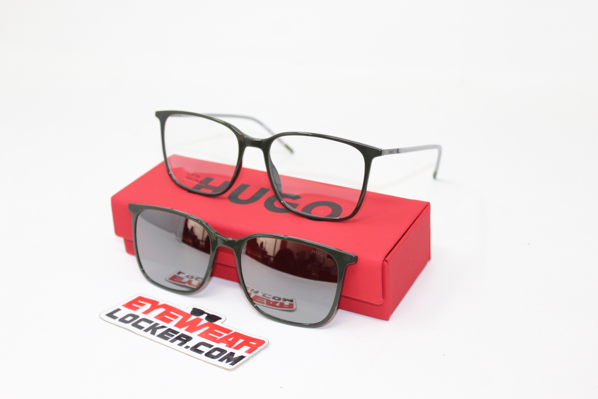 Armazones-Hugo- Boss-HG1270- Polished-Green- con extra-clip- espejado-Eyewearlocker-Under-Armour-Ecuador-1